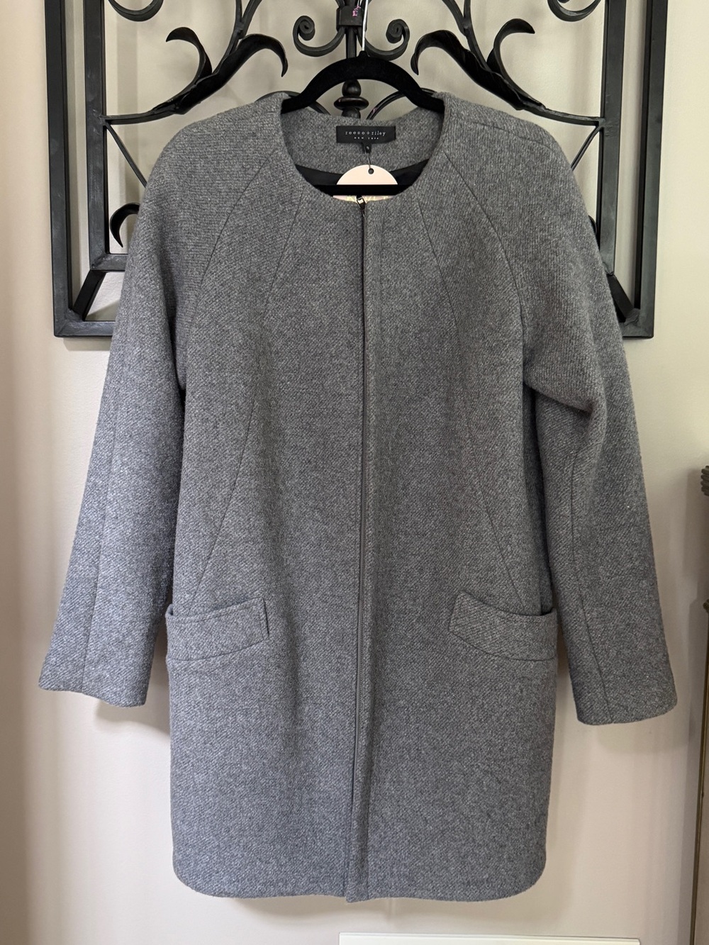 Classic Women's Gray Wool-Blend Coat